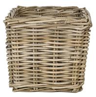 Van der Leeden Rotan plantenmand 27x27x25cm antiek grijs - thumbnail