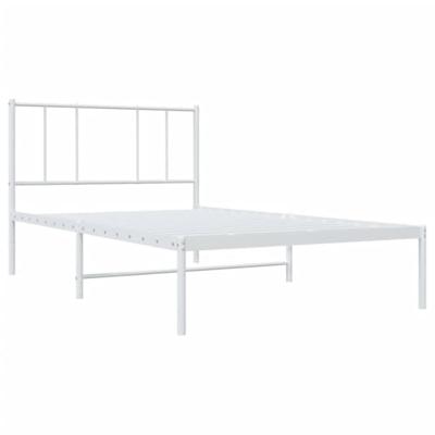 Bedframe met hoofdbord metaal wit 80x200 cm Bedframe met hoofdbord metaal wit 80x200 cm
