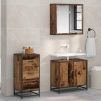 Dressoir met lade Oud hout 35.5 x 35 x 76 cm Bewerkt hout - thumbnail