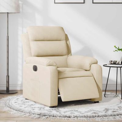 Fauteuil verstelbaar elektrisch stof crèmekleurig