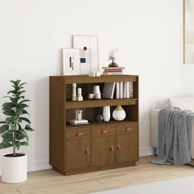 Hoge kast 100x40x108,5 cm massief grenenhout honingbruin Hoge kast 100x40x108,5 cm massief grenenhout honingbruin