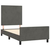 Bedframe zonder matras 120x190 cm fluweel donkergrijs - thumbnail