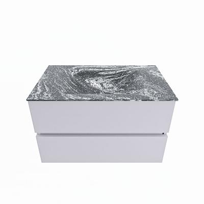 MONDIAZ VICA-DLUX 80cm badmeubel onderkast Cale 2 lades. Inbouw wastafel CLOUD midden zonder kraangat, kleur Lava. MONDIAZ VICA-DLUX 80cm badmeubel onderkast Cale 2 lades. Inbouw wastafel CLOUD midden zonder kraangat, kleur Lava.