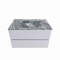 MONDIAZ VICA-DLUX 80cm badmeubel onderkast Cale 2 lades. Inbouw wastafel CLOUD midden zonder kraangat, kleur Lava. - thumbnail