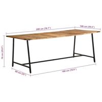 Eettafel 200x100x75 cm massief mangohout - thumbnail