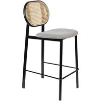 Zuiver Barstoel 'Spike' Rotan, kleur Grijs (zithoogte 65cm) - thumbnail