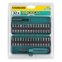 Wolfcraft Bit-box | Sleuf, Kruiskop PH/PZ, TORX® met boring, Inbus | 32-delig - 1388000 - thumbnail