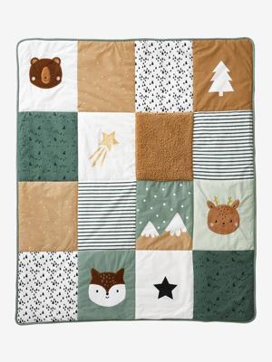 GREEN FOREST Oeko-Tex® gewatteerde vloermat / boxkleed ecru/meerkleurig