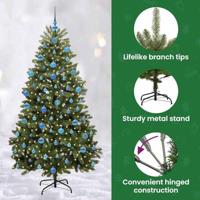 VidaXL Kunstkerstboom met 300 led groen 180 cm pvc en metaal - thumbnail