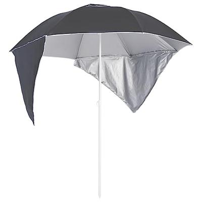 VidaXL Strandparasol met zijwanden 215 cm antracietkleurig VidaXL Strandparasol met zijwanden 215 cm antracietkleurig