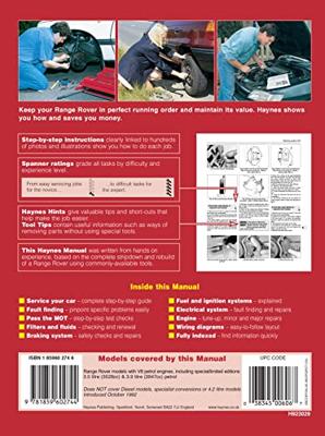 Haynes Werkplaatshandboek Range Rover V8 benzine (1970-Oct 1992) 0606