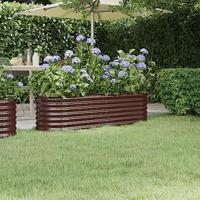 VidaXL Plantenbak 152x40x36 cm gegalvaniseerd staal bruin - thumbnail