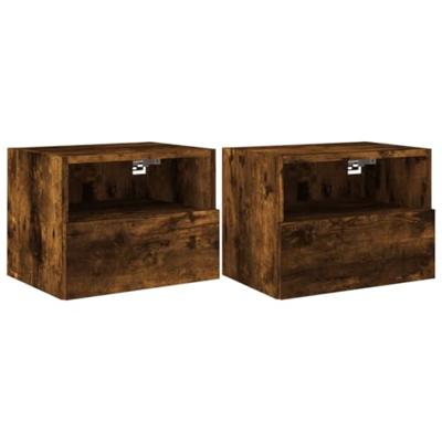 Tv-wandmeubels 2 st 40x30x30 cm bewerkt hout gerookt eikenkleur Tv-wandmeubels 2 st 40x30x30 cm bewerkt hout gerookt eikenkleur