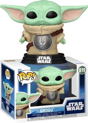 Star Wars The Mandalorian Funko Pop Vinyl: Grogu (with Crest)