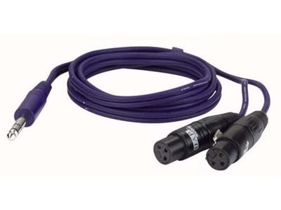 DAP FL37 verloopkabel 1x Stereo jack naar 2x XLR female 150cm