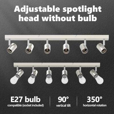 VidaXL Plafondspot met schijnwerpers nikkel 73 x 6,5 x 11,5 cm metaal