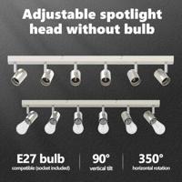 VidaXL Plafondspot met schijnwerpers nikkel 73 x 6,5 x 11,5 cm metaal - thumbnail