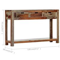 Wandtafel met 3 lades 120x30x75 cm massief sheeshamhout - thumbnail