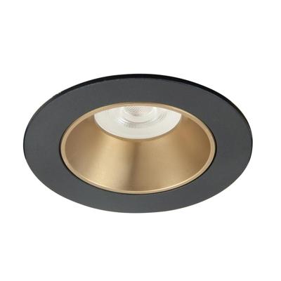 Highlight Design spotDownlights zwart met goud Ø 8cm - S7830.38