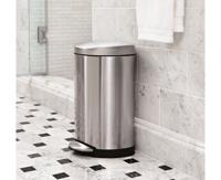 Simplehuman Afvalemmer Half Rond 10 liter (zilver) - thumbnail