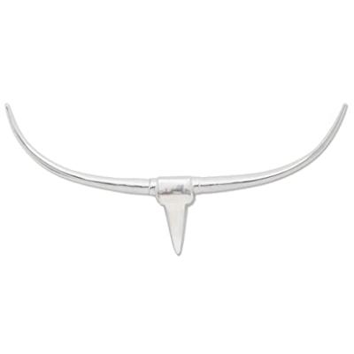 Stierenkop voor aan de muur aluminium 72 cm zilverkleurig