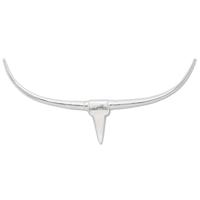 Stierenkop voor aan de muur aluminium 72 cm zilverkleurig - thumbnail