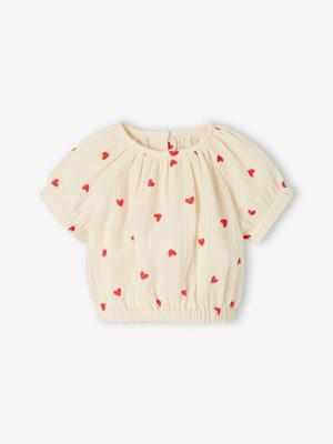 Babyblouse met print vanille