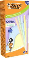 Bic balpen Cristal Medium pastel, doos van 20 stuks, assorti - thumbnail