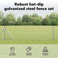 VidaXL Afrasteringspaal zilver 25 x 0,8 m (19 x 19 mm gaas) staal - thumbnail