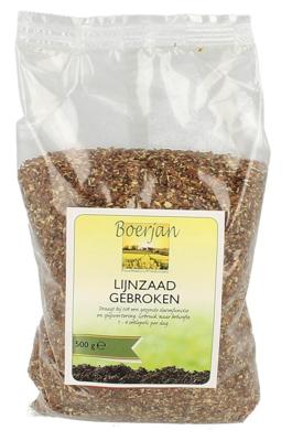 Boerjan Lijnzaad Gebroken 500gr Boerjan Lijnzaad Gebroken 500gr