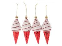 Hangdeco ijsje set a 4 stuks rood - thumbnail