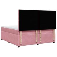 Boxspring met matras fluweel roze 180x200 cm - thumbnail
