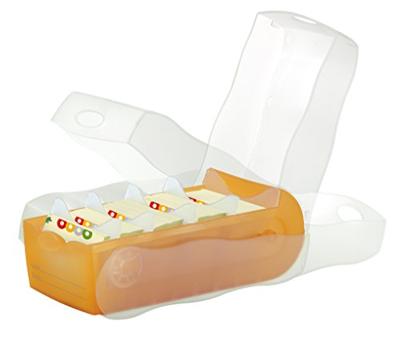 HAN CROCO 998-613 Kaartenbak Oranje, Doorschijnend Aantal kaarten (max.): 500 kaarten DIN A8 liggend Incl. 100 gelinieerd