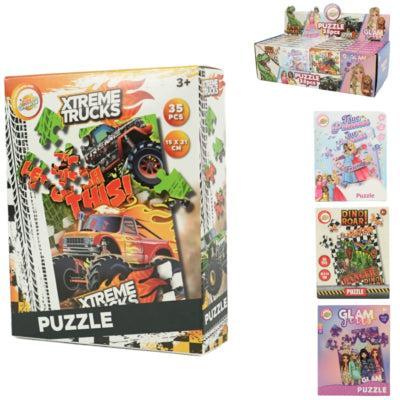 Puzzel 21 cm 35 stukjes 4 assorti | 24 stuks