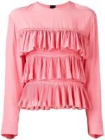 Marni ruffled long-sleeve blouse - PINK - thumbnail