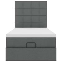 Ottoman bed met matras 100x200cm stof donkergrijs - thumbnail