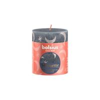 Bolsius Rustieke Stompkaars 8x6,8 cm Leisteenblauw Met Print - thumbnail