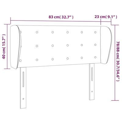 Hoofdbord met randen 83x23x78/88 cm kunstleer cappuccinokleur - thumbnail