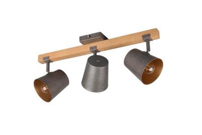 Trio SpotBell 3-lichts antiekgrijs met hout - 801900367