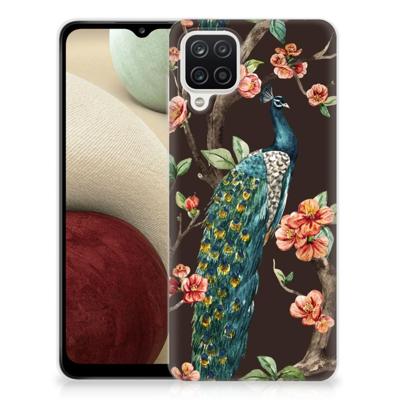 Samsung Galaxy A12 | TPU Hoesje | Pauw met Bloemen Samsung Galaxy A12 | TPU Hoesje | Pauw met Bloemen