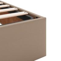 Ottoman bed met matrassen 180x200cm kunstleer cappuccinokleurig - thumbnail