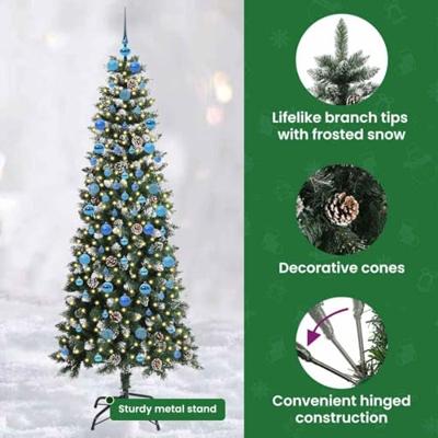 Kunstkerstboom met 300 LED Groen 210 cm PVC en Plastic en Staal