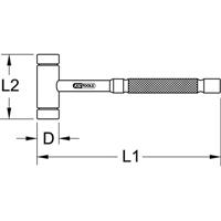 KS Tools 140.2082 1402082 Messinghamer 1400 g 260 mm 1 stuk(s) - thumbnail