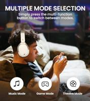 Edifier WH950NB Hybrid Active Noise Cancelling hoofdtelefoon - LDAC Codec met Hi-Res Audio en aangepaste EQ via App na 55 uur speeltijd met opvouwbare draadloze over-ear Bluetooth hoofdtelefoon, Ivoor - thumbnail