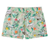 Kindershorts met trekkoord eenhoorn en plantenprint 104 lichtkaki - thumbnail