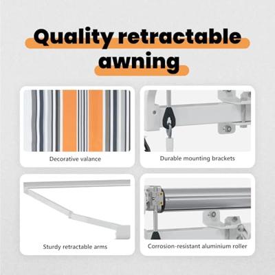 VidaXL Inklapbaar zonnescherm multikleur 350 x 250 cm stof