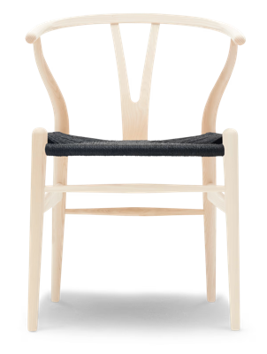 Carl Hansen & Søn CH24 Wishbone Stoel - Gezeept essenhout met zwarte zitting