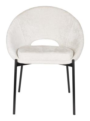 ZILT Eetkamerstoel 'Danon' Chenille, kleur Off White