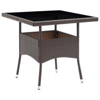 Tuintafel poly rattan bruin - thumbnail