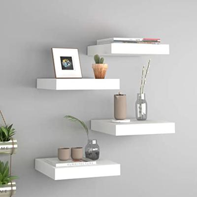 VidaXL Wandschappen zwevend 4 st 23x23,5x3,8 cm mdf wit VidaXL Wandschappen zwevend 4 st 23x23,5x3,8 cm mdf wit